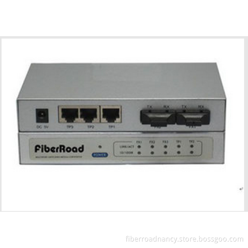 3-Port 10 / 100Base-Tx and 2-Port 100Base-Fx Optic Fiber Switch